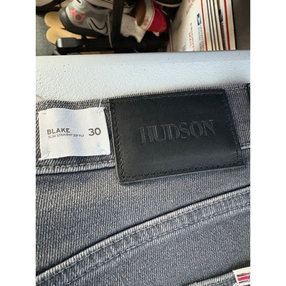 Hudson Blake Slim Straight Jeans Dark Wash Denim Pants Casual Size 30 - Picture 8 of 11